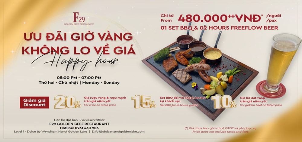 Year-end happy hour offer with a great BBQ party