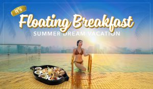 Bình minh thức giấc với bữa sáng lấp lánh trên bể bơi vô cực dát vàng 24K