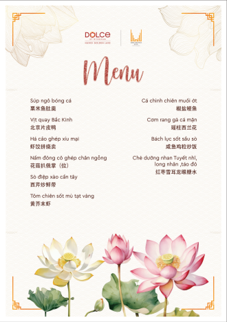 Chi tiết thực đơn Set Menu Trung Hoa