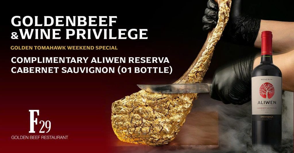 Golden Beef & Wine Privilege – Trải nghiệm Bò Dát Vàng ưu đãi cuối tuần tại F29 Golden Beef