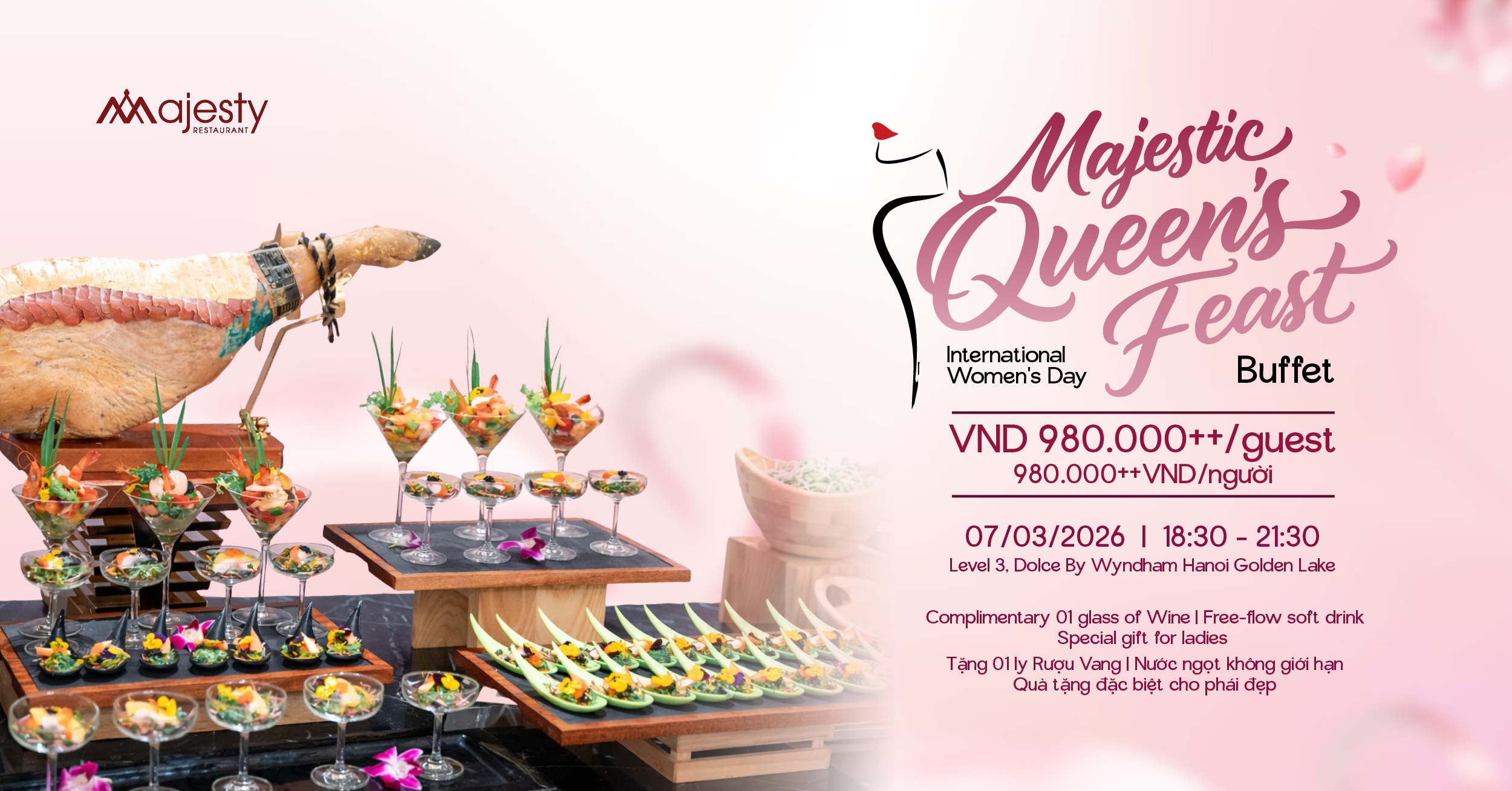 Đêm tiệc tôn vinh những nữ hoàng tại Dolce by Wyndham Hanoi Golden Lake